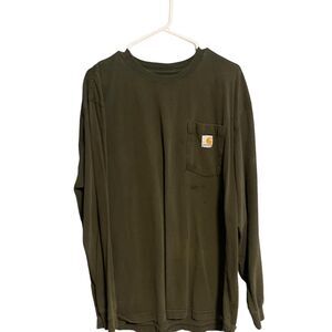 Carhartt Men's Green and Khaki T-shirt